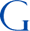 Lettera G blu in stile serif.